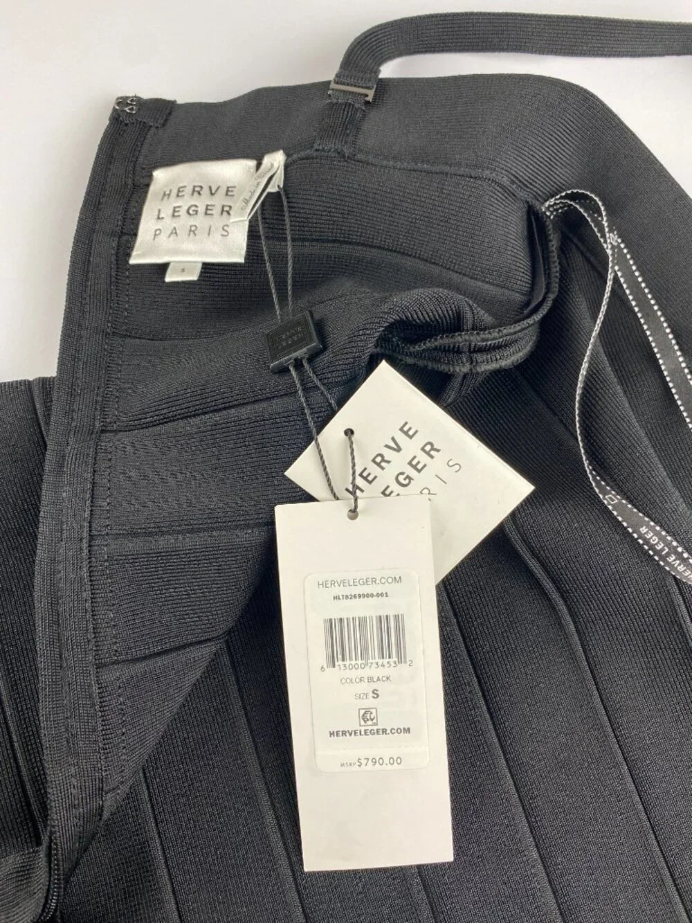 Herve Leger Black Strapless Bodycon Dress | Detachable Straps | NWT - Picture 3 of 10